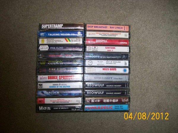 Cassettes, fifty cents each.