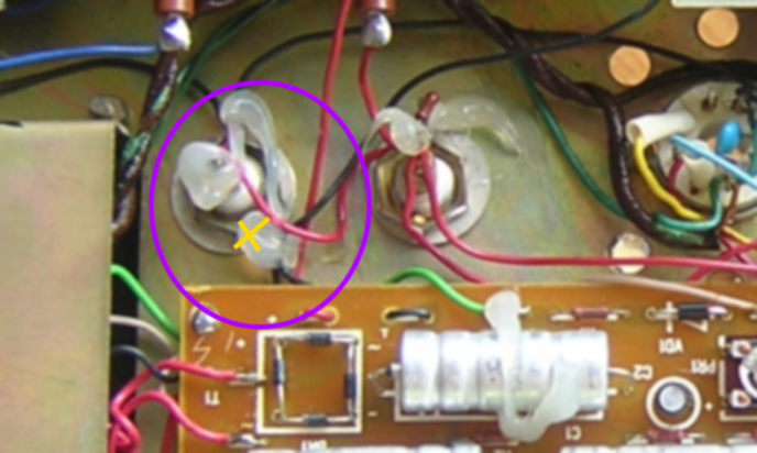 Area of interest. X is the strange terminal.