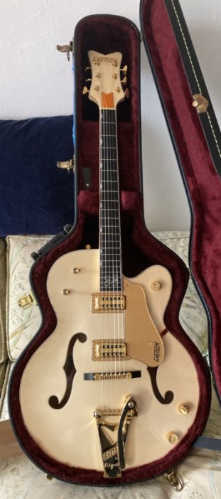 Gretsch 6136-1958 Stephen Stills signature model White Falcon. i'd wanted this exact guitar since i was 14.