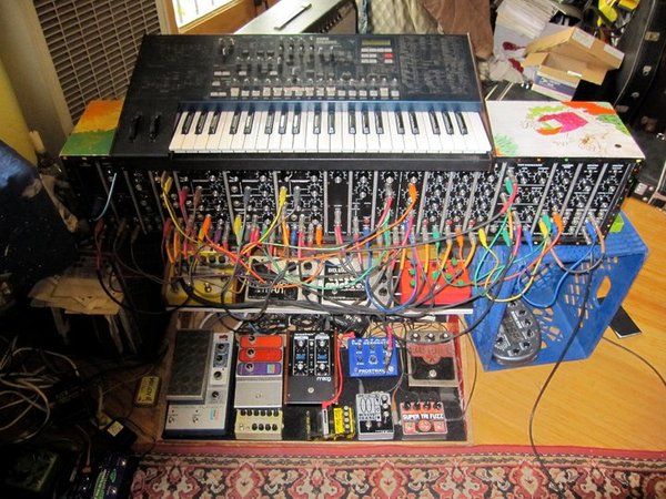 Synthesizers.com, Korg MS 2000 and pedal board.