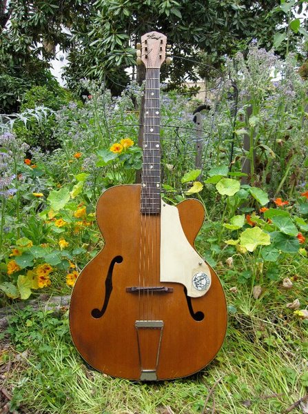1956 or 58 Kay Jazz guitar. No jazz played on this mostly rockabilly garage trash.