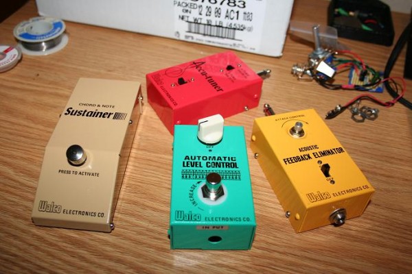 I went ahead and added the switch, 9v jack, pot, and a potential knob choice.